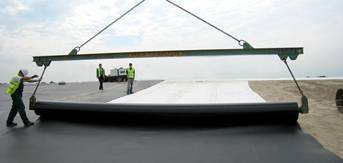 Laying of a Geomembrane